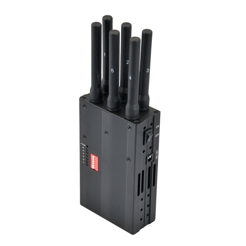 6-Antennen Tragbarer Störsender für CDMA / GSM-, DCS / PCS-, 2G-, 3G-, 4G- und Wi-Fi-Signale