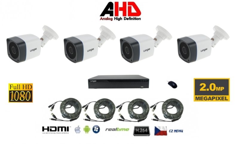 4 kanal Kamera Set 2Mpx 4AHD-8