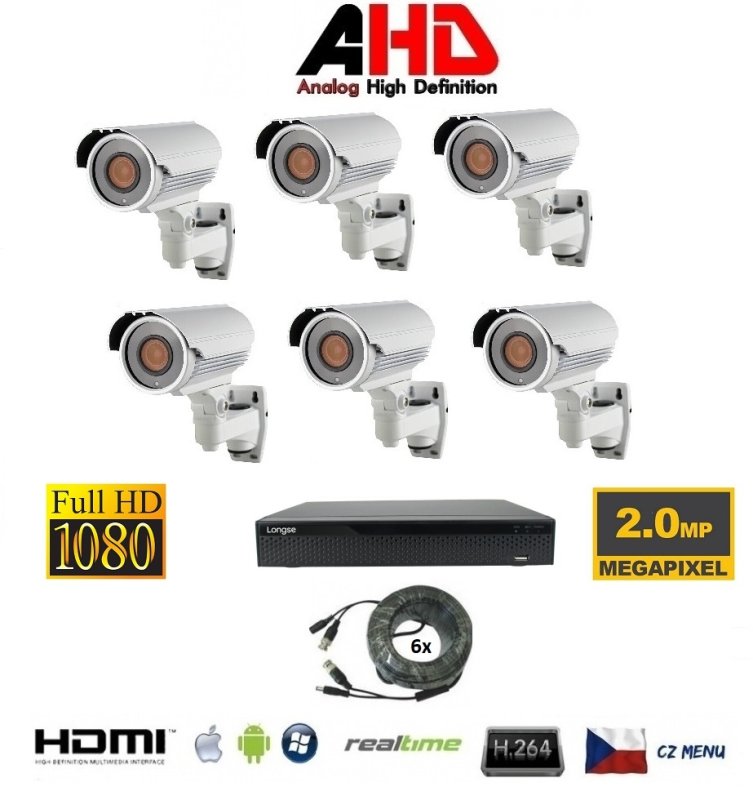6 kanal Kamera Set 2Mpx 6AHD2