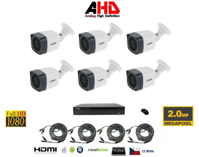6 kanal Kamera Set 2Mpx 6AHD-1