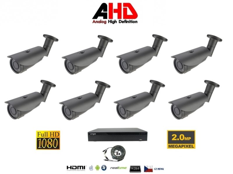 8 kanal Kamera Set 2Mpx 8AHD5