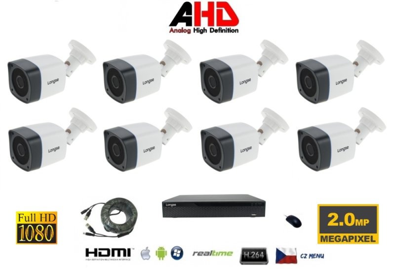 8 kanal Kamera Set 2Mpx 8AHD6