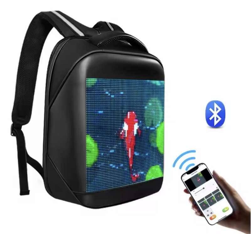 Rucksack mit LCD-Bildschirm – Smart WiFi, Steuerung über die App