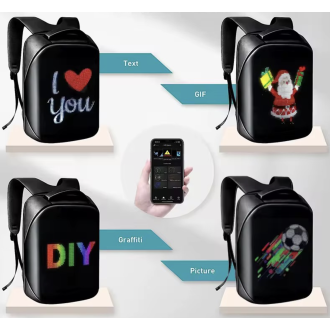 Rucksack mit LCD-Bildschirm – Smart WiFi, Steuerung über die App