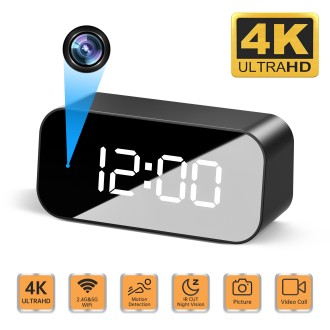Digitaluhr mit wifi 4K Kamera, Nachtsicht und Bewegungserkennung