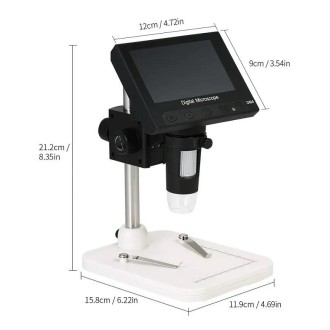 LED-Digitalmikroskop mit Kamera und 4,3"-Display mit 50–1000× Vergrößerung