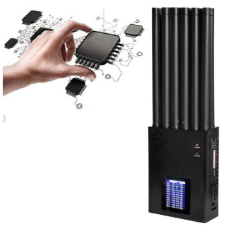 Tragbarer 12-Antennen-Jammer für 2G (GSM, CDMA, PCS, DCS), 3G/UMTS, 4G (Mobile, LTE), 5G, GPS L1 und WiFi (2,4G, 5,2G, 5,8G) Signale