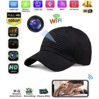 Basecap mit versteckter Full HD WiFi-Kamera