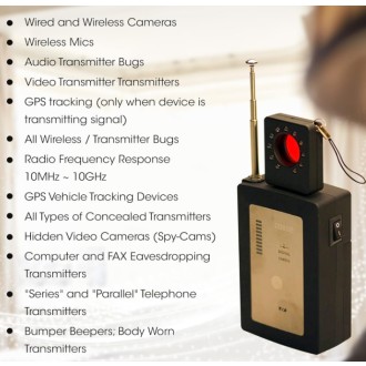 Top-Detektor für versteckte Kameras, GPS und GSM-Abhörgeräte DD802